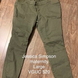 Jessica Simpson maternity olive jeans